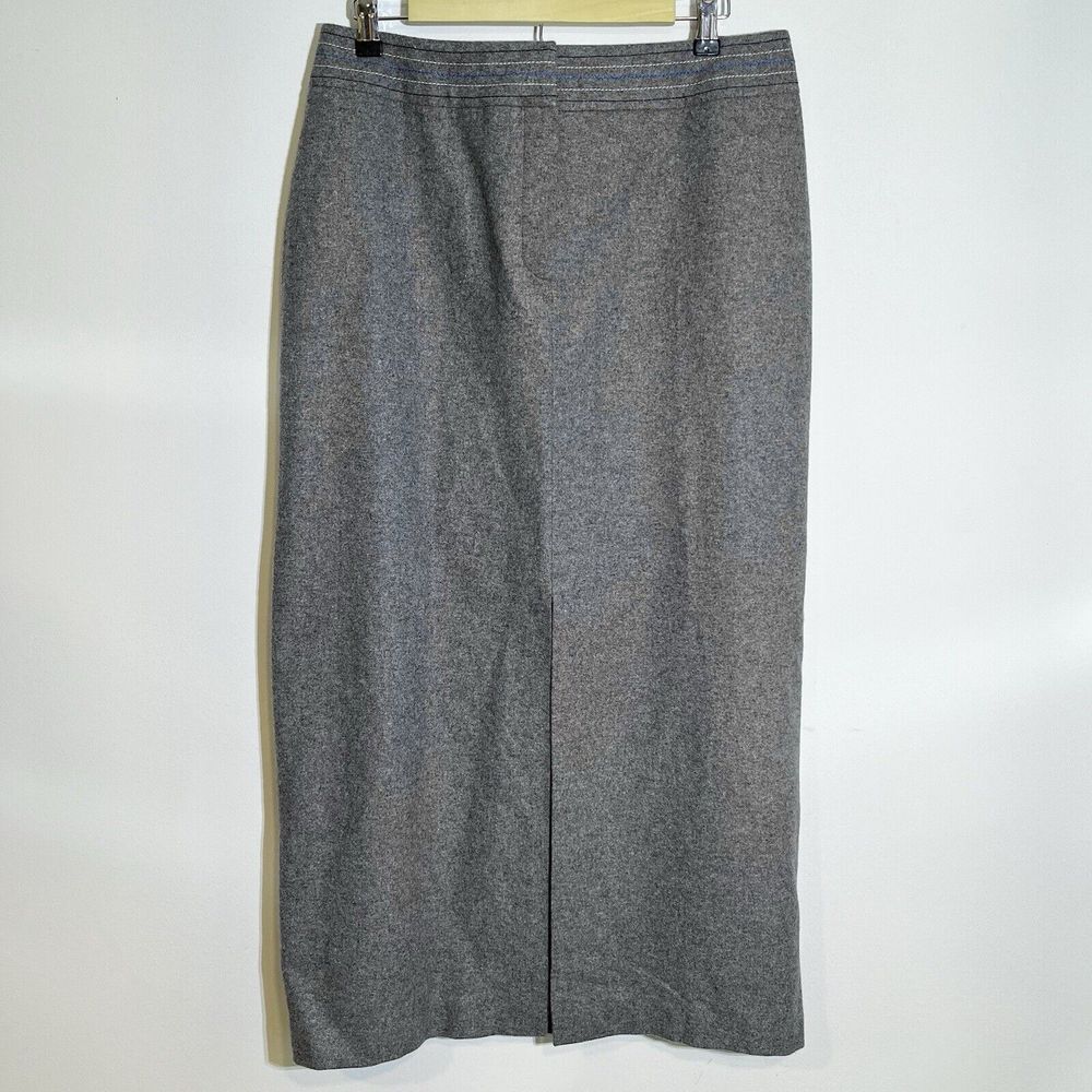 Willi Smith Vintage Women's 12 Gray Wool Blend Long Straight Lined Skirt Italy